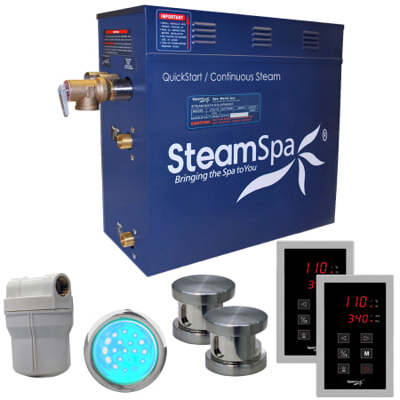 SteamSpa Royal 12 KW QuickStart Steam Bath Generator Package Brushed Nickel
