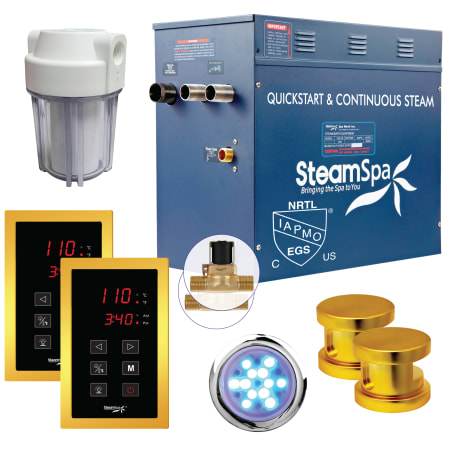 SteamSpa Royal 12 KW QuickStart Steam Bath Generator Package with Built-in Auto Drain Gold