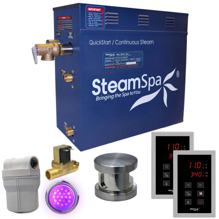 SteamSpa Royal 7.5 KW QuickStart Steam Bath Generator Package with Built-in Auto Drain Brushed Nickel