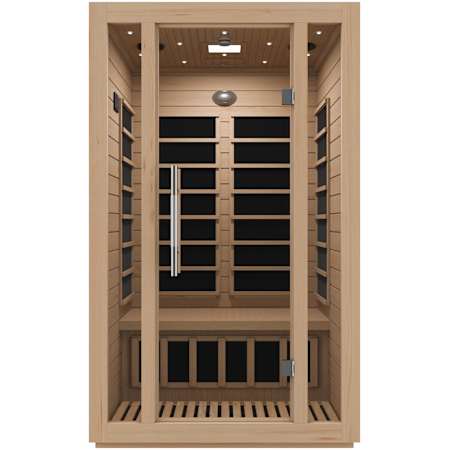 SteamSpa Maldives 2-Person Infrared Hemlock Indoor Sauna Room with LED Touch Control Wood