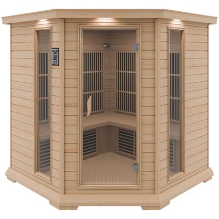 SteamSpa Mauritius 5-Person Infrared Hemlock Indoor Sauna Room with LED Touch Control Panel Wood