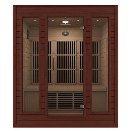 SteamSpa 3-Person Carbon FAR Infrared Hemlock Sauna with LED Touch Panel Wood