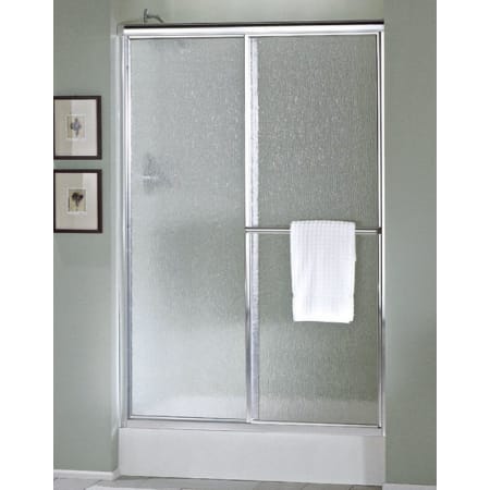 Sterling Deluxe 65-1/2" High x 46" Wide Sliding Framed Shower Door with Clear, Frosted, or Pattern Glass Silver
