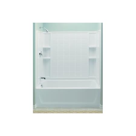 Sterling Ensemble AFD, 60" x 32" x 76" Tile Bath/Shower with Age in Place Backers - Left-hand Drain White