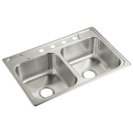 Sterling Middleton 33" Double Basin Drop In Stainless Steel Kitchen Sink with SilentShield&reg; Stainless Steel