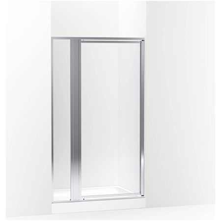 Sterling Attend 69" High x 42" Wide Pivot Framed Shower Door with Clear Glass Bright Silver
