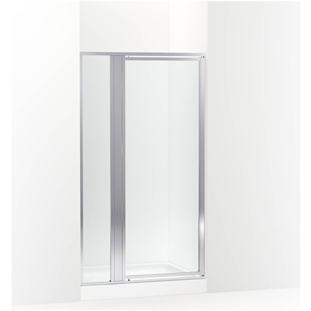 Sterling Attend 69" High x 48" Wide Pivot Framed Shower Door with Clear Glass Bright Silver