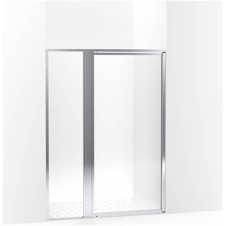 Sterling Attend 69" High x 51" Wide Pivot Framed Shower Door with Clear Glass Bright Silver