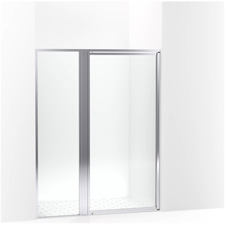 Sterling Attend 69" High x 54" Wide Pivot Framed Shower Door with Clear Glass Bright Silver