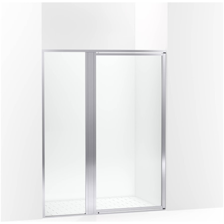 Sterling Attend 69" High x 57" Wide Pivot Framed Shower Door with Clear Glass Bright Silver