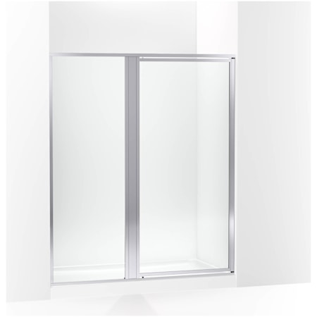Sterling Attend 69" High x 60" Wide Pivot Framed Shower Door with Clear Glass Bright Silver