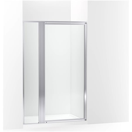 Sterling Attend 72" High x 47-1/2" Wide Pivot Framed Shower Door with Clear Glass Bright Silver