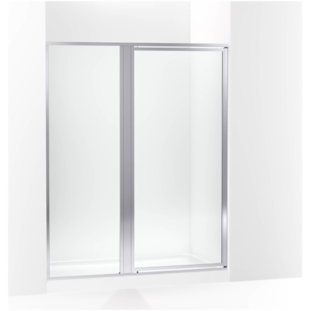 Sterling Attend 72" High x 59-1/2" Wide Pivot Framed Shower Door with Clear Glass Bright Silver