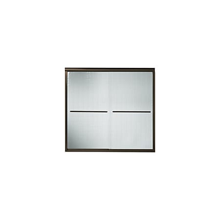 Sterling Finesse 55-1/2" High x 59-5/8" Wide Sliding Frameless Shower Door with Clear, Frosted, or Pattern Glass Deep Bronze with Smooth Clear Glass Pattern