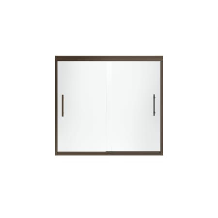 Sterling Finesse 55-1/2" x 59-5/8" Frameless Sliding Shower Door with Clean Coat Deep Bronze with Smooth Clear Glass Texture