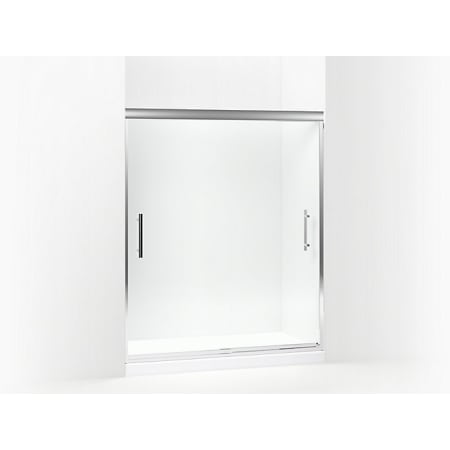 Sterling Finesse 70-1/16" High x 59-5/8" Wide Frameless Sliding Shower Door with CleanCoat Silver with Smooth/Clear Glass Texture