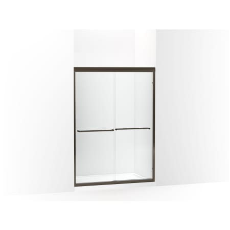 Sterling Finesse 65-1/2" High x 59-5/8" Wide Sliding Semi Frameless Shower Door with Clear Glass Anodized Deep Bronze