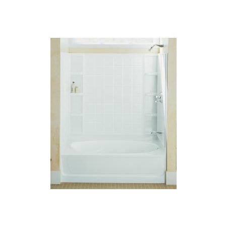Sterling Ensemble, 60" x 36" x 72" Tile Bath / Shower with Age in Place Backers - Right-hand Drain White