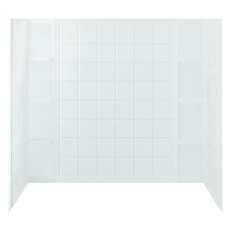 Sterling Ensemble 54-1/4" x 60" x 37-1/2" Vikrell Shower Wall Set with Tile Design and Age-in-Place Backers White