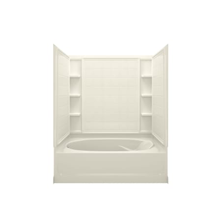 Sterling Ensemble 60" x 43-1/2" x 73-1/4" Vikrell Shower with Drain Left, Tile Design and 16" Apron Biscuit
