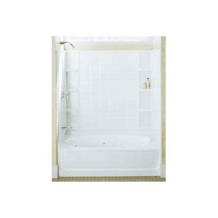 Sterling Ensemble AFD, 60" x 42" x 74-1/4" Tile Bath/Shower with Age in Place Backers - Left-hand Drain White