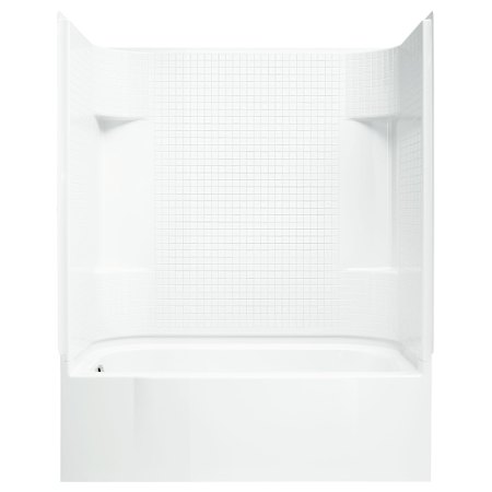 Sterling Accord 60" x 31-1/4" x 75-1/2" Vikrell Shower with Drain Left and Tile Design White