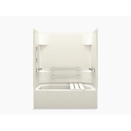 Sterling Accord, Series 7114, 60" x 30" x 72" ADA Tile Bath/Shower - Left-hand Drain Biscuit