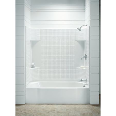 Sterling Accord 60" x 30" x 72" Bath/Shower with Age in Place Backers - Left-hand White