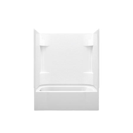 Sterling Accord 60" x 30" Vikrell Bath/Shower Module with Aging in Place Backerboards and Left Above-Floor Drain White
