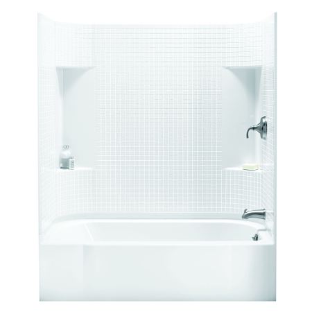 Sterling Accord 60" x 31-1/4" x 73-1/4" Vikrell Shower with Drain Right and Tile Design White