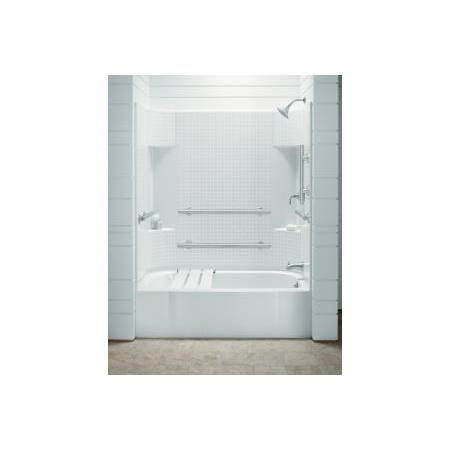 Sterling Accord, Series 7114, 60" x 30" x 72" ADA Tile Bath/Shower - Right-hand Drain White