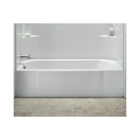 Sterling Accord 60" Acrylic Soaking Bathtub for Three Wall Alcove Installations with Left-hand Above Floor Drain White