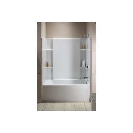 Sterling Accord Series 7115, 60" x 32" x 74" Bath/Shower with Age-In-Place Backers-Right-hand Drain White