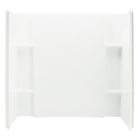 Sterling Accord 60" x 36" Vikrell Shower Wall Set with Geometric Backwall Design White