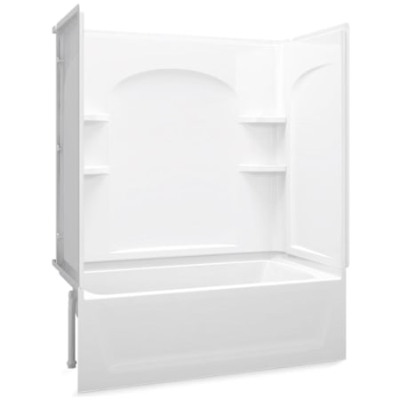 Sterling Ensemble 60" x 33-1/4" x 75-1/4" Vikrell Shower with Drain Left White