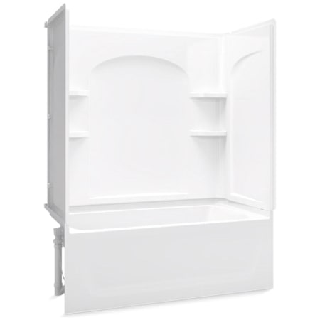 Sterling Ensemble Curve 60" x 32" x 76" Bath/Shower - Left-hand Drain White