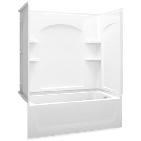 Sterling Ensemble 60" x 33-1/4" x 75-1/4" Vikrell Shower with Drain Right White