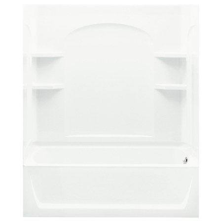 Sterling Ensemble 60" x 33-1/4" x 75-1/4" Vikrell Shower with Drain Right White