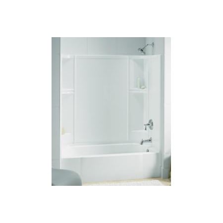 Sterling Accord 60" x 30" x 74-1/4" AFD Smooth Bath/Shower with Age in Place Backers - Right-hand Drain White