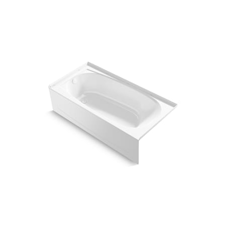 Sterling Performa 2 60" Three Wall Alcove Fiberglass Soaking Tub with Left Drain White