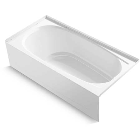 Sterling Performa 2 60" Three Wall Alcove Fiberglass Soaking Tub with Right Drain White