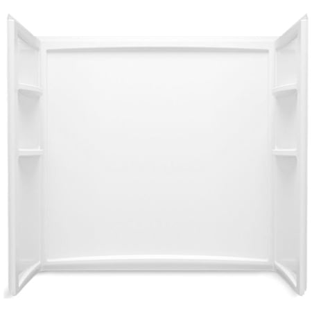 Sterling Performa 2 60" x 60" x 29" Alcove Shower Wall Kit with Molded-In Shelves White