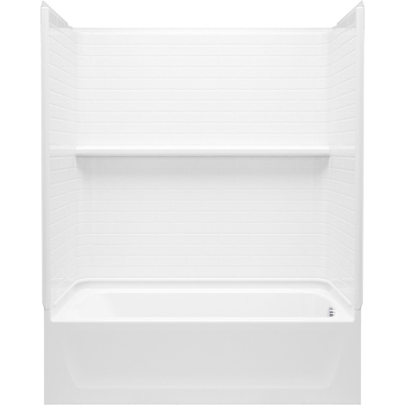 Sterling Traverse 76 1/4" X 60" Bath/Shower With Right Drain White
