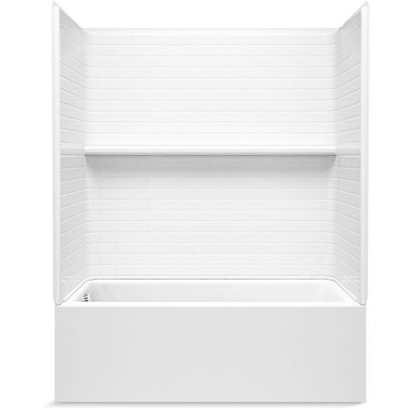 Sterling Forum Traverse 60" x 30" Bath/Shower Module with Left Drain and Soaking Tub White