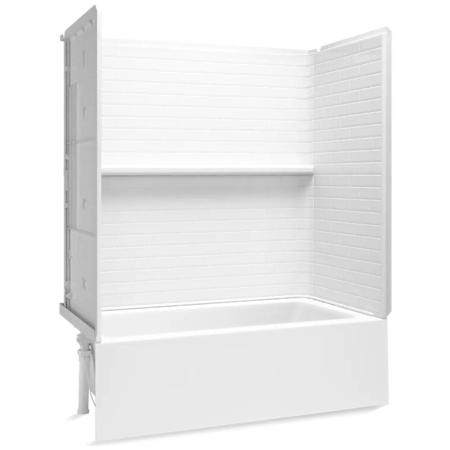Sterling Forum Traverse 60" x 30" Vikrell Bath/Shower Module with Aging in Place Backerboards and Left Drain White