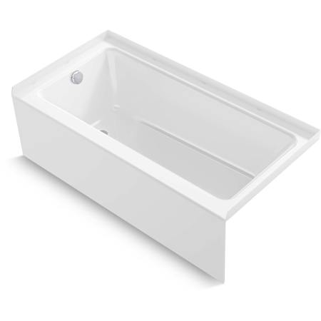 Sterling Forum 60" Three Wall Alcove Fiberglass Soaking Tub with Left Drain White