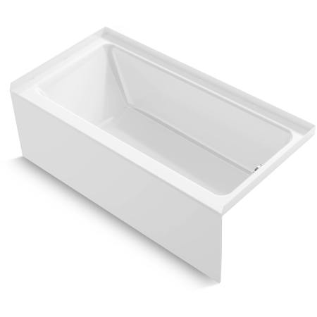 Sterling Forum 60" Three Wall Alcove Acrylic Soaking Tub with Right Drain and Overflow White