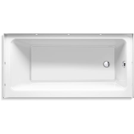 Sterling Forum 60" Three Wall Alcove Fiberglass Soaking Tub with Right Drain White