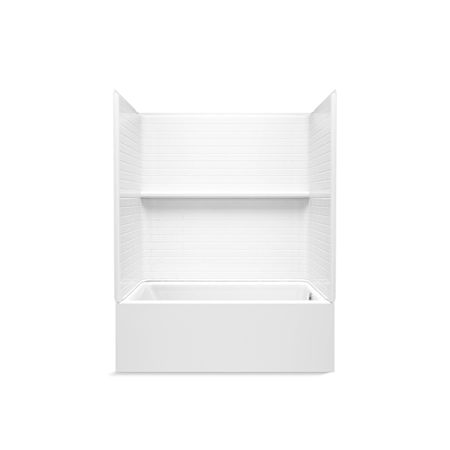 Sterling Forum Traverse 60" x 36" Alcove Shower/Bath Module with Soaking Tub and Above Floor Right Drain White
