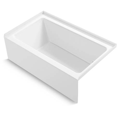 Sterling Forum 60" Three Wall Alcove Fiberglass Soaking Tub with Right Drain White